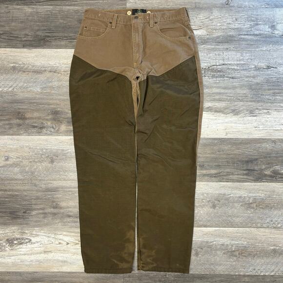 Redhead Two Toned Brown Green Mens 34x32 Brush Guard Tapered Hunting Field Pants - Picture 1 of 10